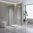 Adjustable 1000x1100mm Double Sliding Door Glass Shower Screen in Gold