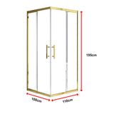 Adjustable 1000x1100mm Double Sliding Door Glass Shower Screen in Gold