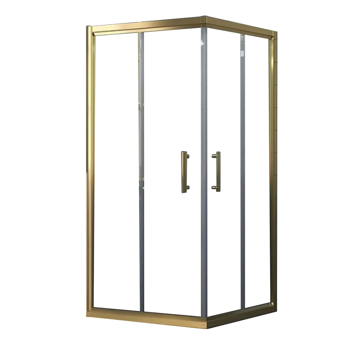 Adjustable 1100x900mm Double Sliding Door Glass Shower Screen in Gold