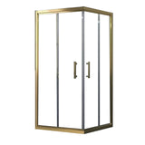 Adjustable 1200x1000mm Double Sliding Door Glass Shower Screen in Gold - Front View