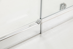 Adjustable 1500x800mm Single Door Corner Sliding Glass Shower Screen in Chrome