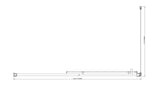 Adjustable 1500x800mm Single Door Corner Sliding Glass Shower Screen in Chrome - Close-Up Angle