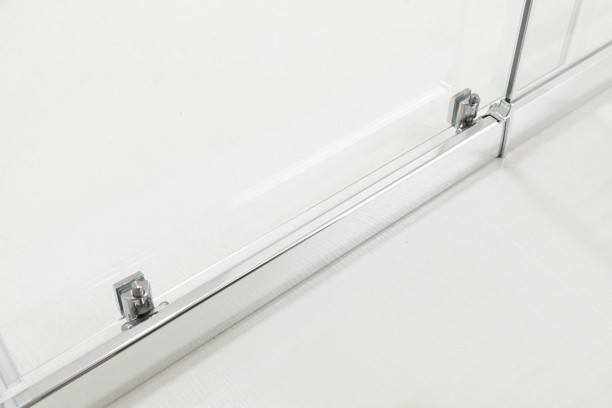 Adjustable 1400x800mm Single Door Corner Sliding Glass Shower Screen in Chrome