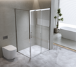 Adjustable 1300x920mm Single Door Corner Sliding Glass Shower Screen in Chrome