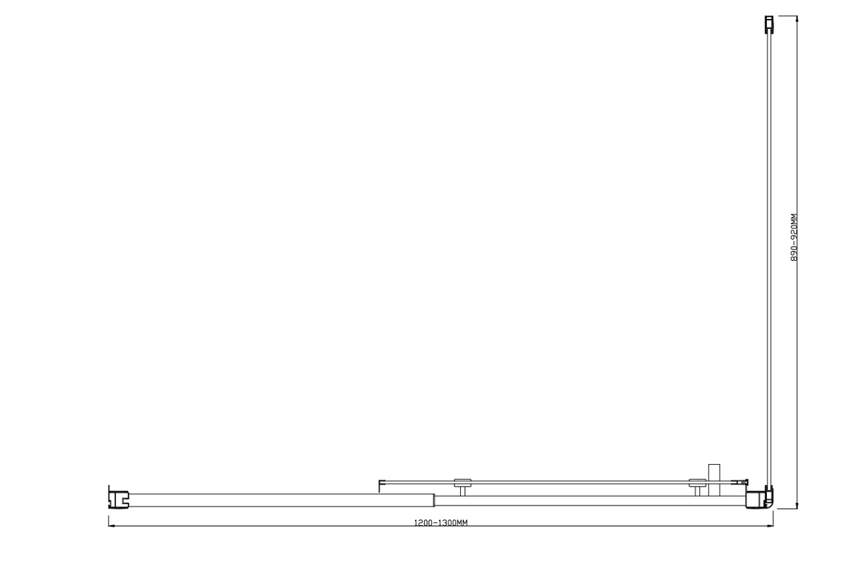 Adjustable 1300x920mm Single Door Corner Sliding Glass Shower Screen in Chrome