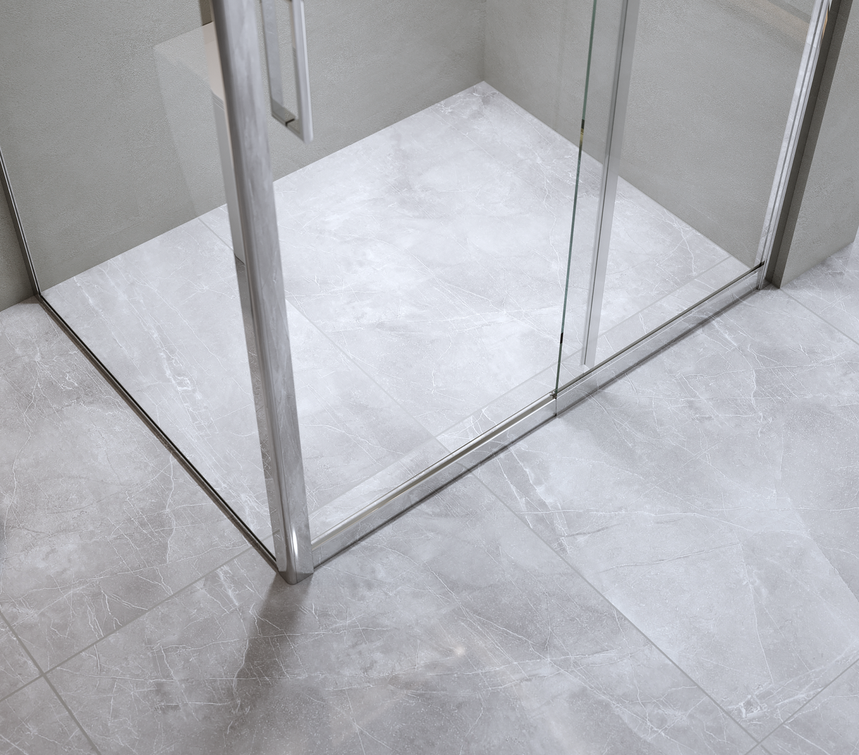 Adjustable 1400x920mm Single Door Corner Sliding Glass Shower Screen in Chrome