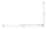 Adjustable 1400x800mm Single Door Corner Sliding Glass Shower Screen in Black - Close-Up Angle