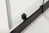 Adjustable 1500x920mm Single Door Corner Sliding Glass Shower Screen in Black - Rear View