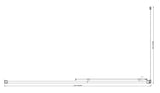 150mm Adjustable (1850x920mm) Single Door Corner Sliding Glass Shower Screen in Black - Rear View
