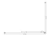 Adjustable 1400x1010mm Single Door Corner Sliding Glass Shower Screen in Black - Rear View