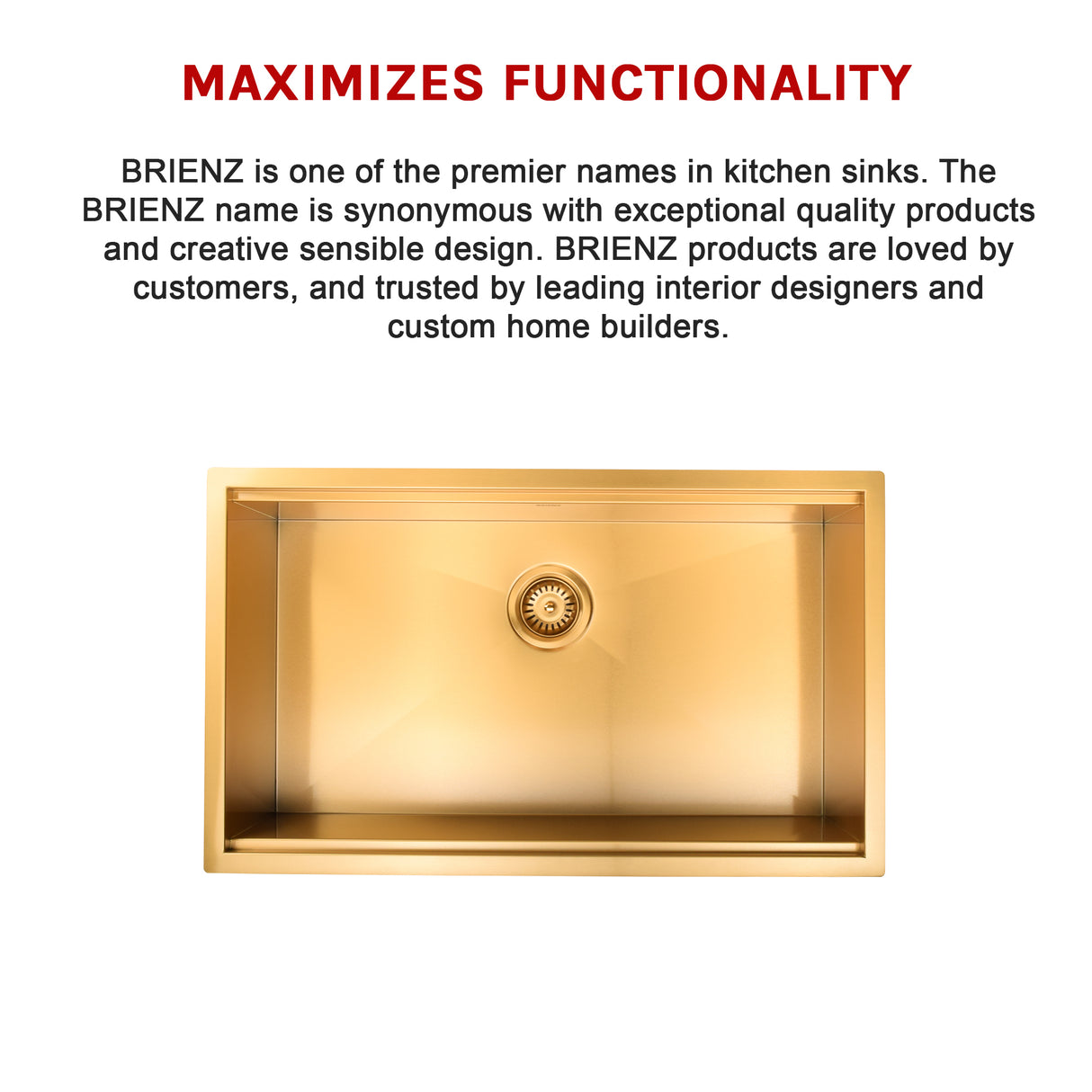 BRIENZ 32-inch Nano Workstation Ledge Undermount 16 Gauge Sand-finished Kitchen Sink Single Bowl