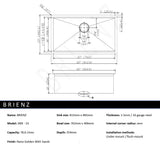 BRIENZ 32-inch Nano Workstation Ledge Undermount 16 Gauge Sand-finished Kitchen Sink Single Bowl