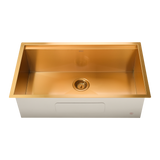 BRIENZ 32-inch Nano Workstation Ledge Undermount 16 Gauge Sand-finished Kitchen Sink Single Bowl - Low Angle