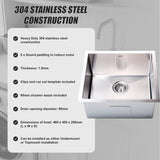 Stainless Steel Sink - 510 x 450mm - Top-Down View