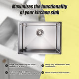 Stainless Steel Sink - 600 x 450mm - Side View