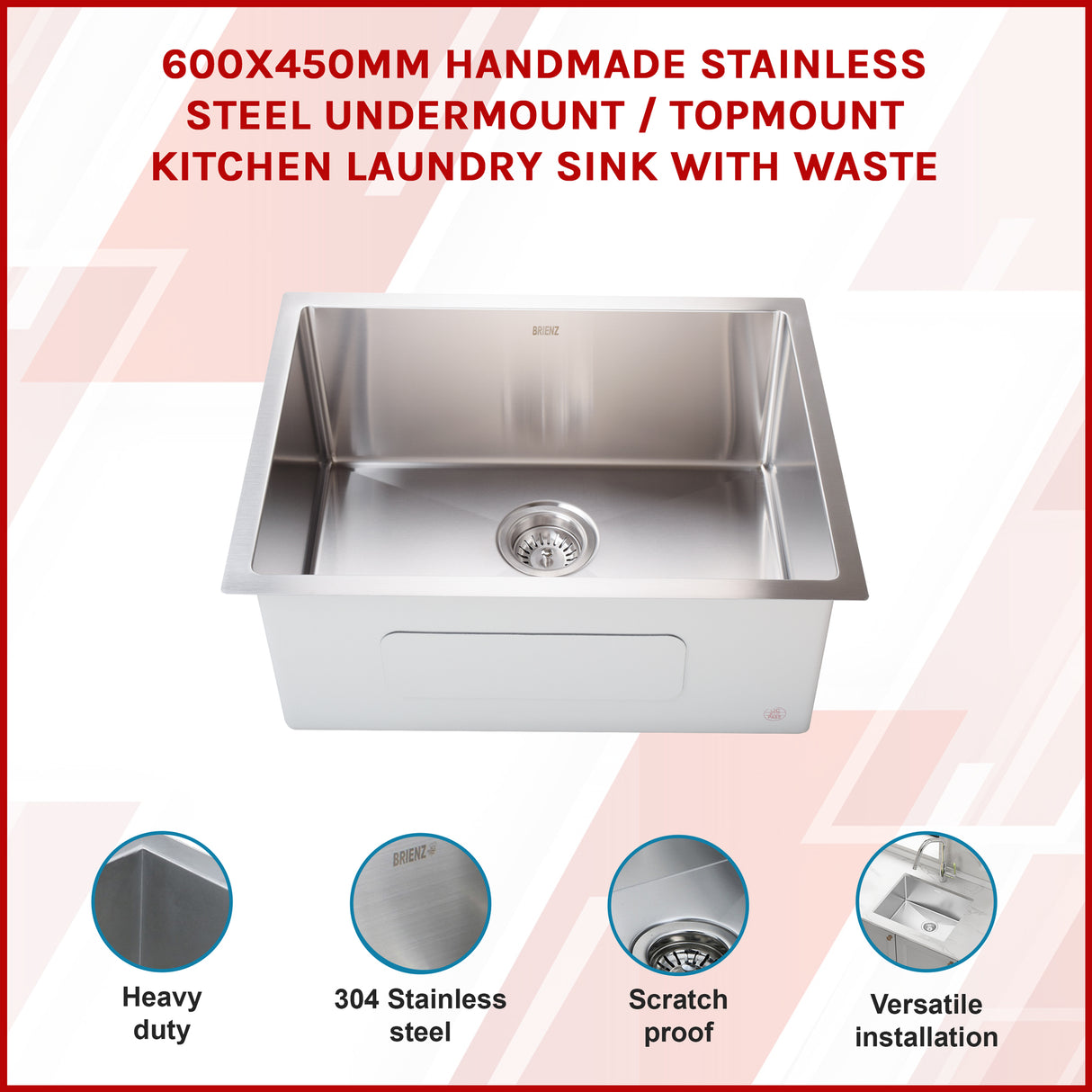 Stainless Steel Sink - 600 x 450mm
