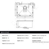 Stainless Steel Sink - 600 x 450mm