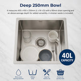 Stainless Steel Sink - 450 x 450mm - 45-Degree Angle