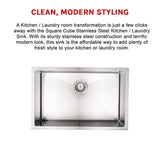 Stainless Steel Sink - 700 x 450mm - Low Angle