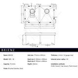 Stainless Steel Sink - 775 x 450mm - Extra Image