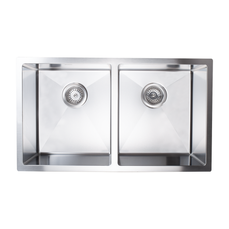 Double bowl stainless steel kitchen laundry sink, 775 x 450mm, image 7