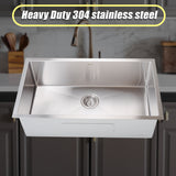 Stainless Steel Sink - 810 x 450mm - Rear View