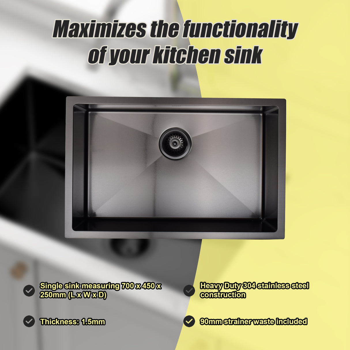 Stainless Steel Sink - 700 x 450mm