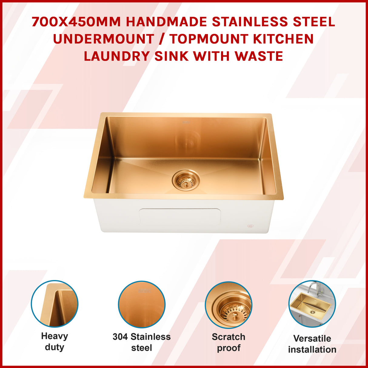 Stainless Steel Sink - 700 x 450mm