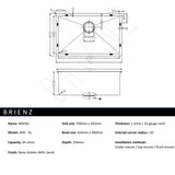 Stainless Steel Sink - 700 x 450mm