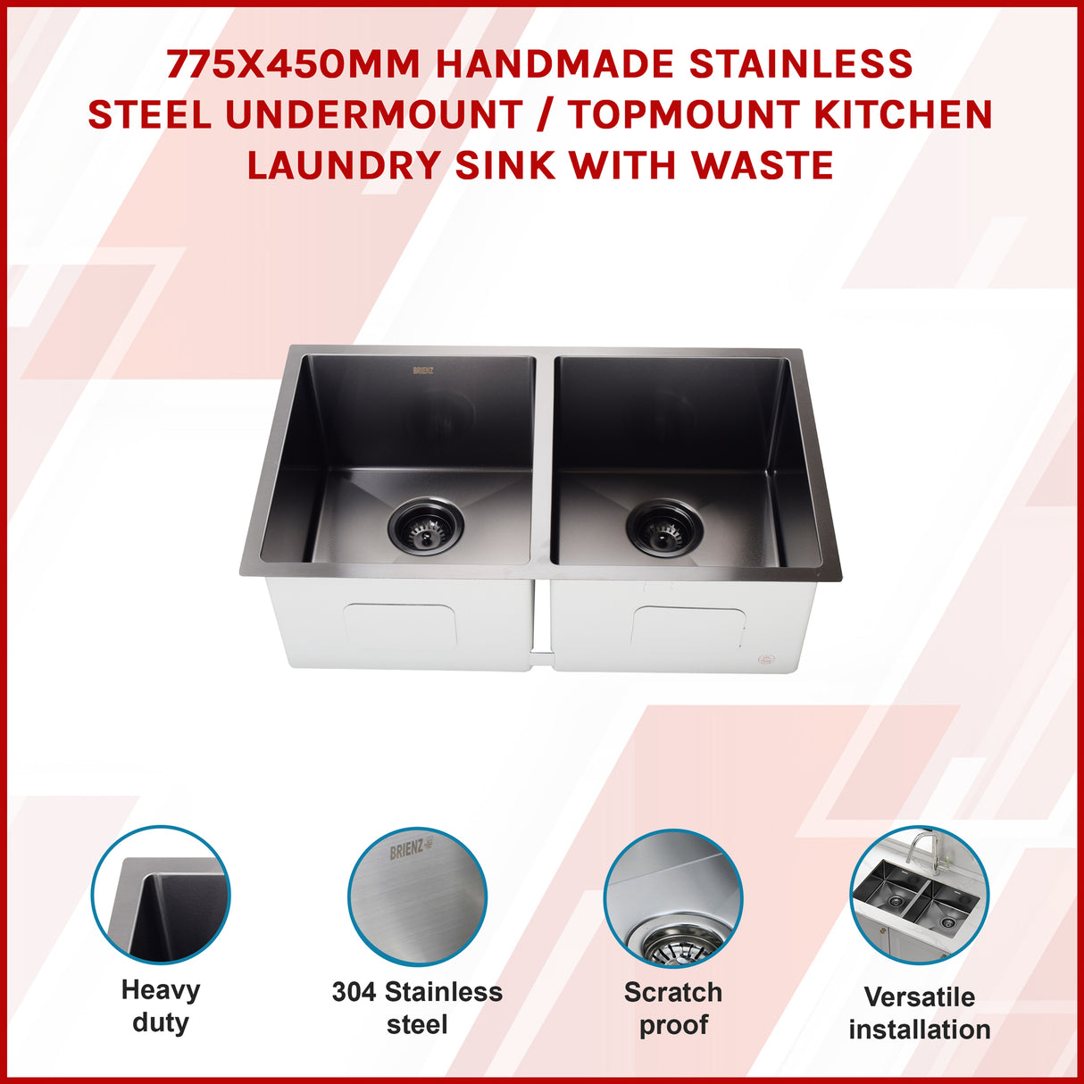 Stainless Steel Sink - 775 x 450mm