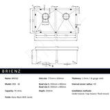 Stainless Steel Sink - 775 x 450mm - Extra Image