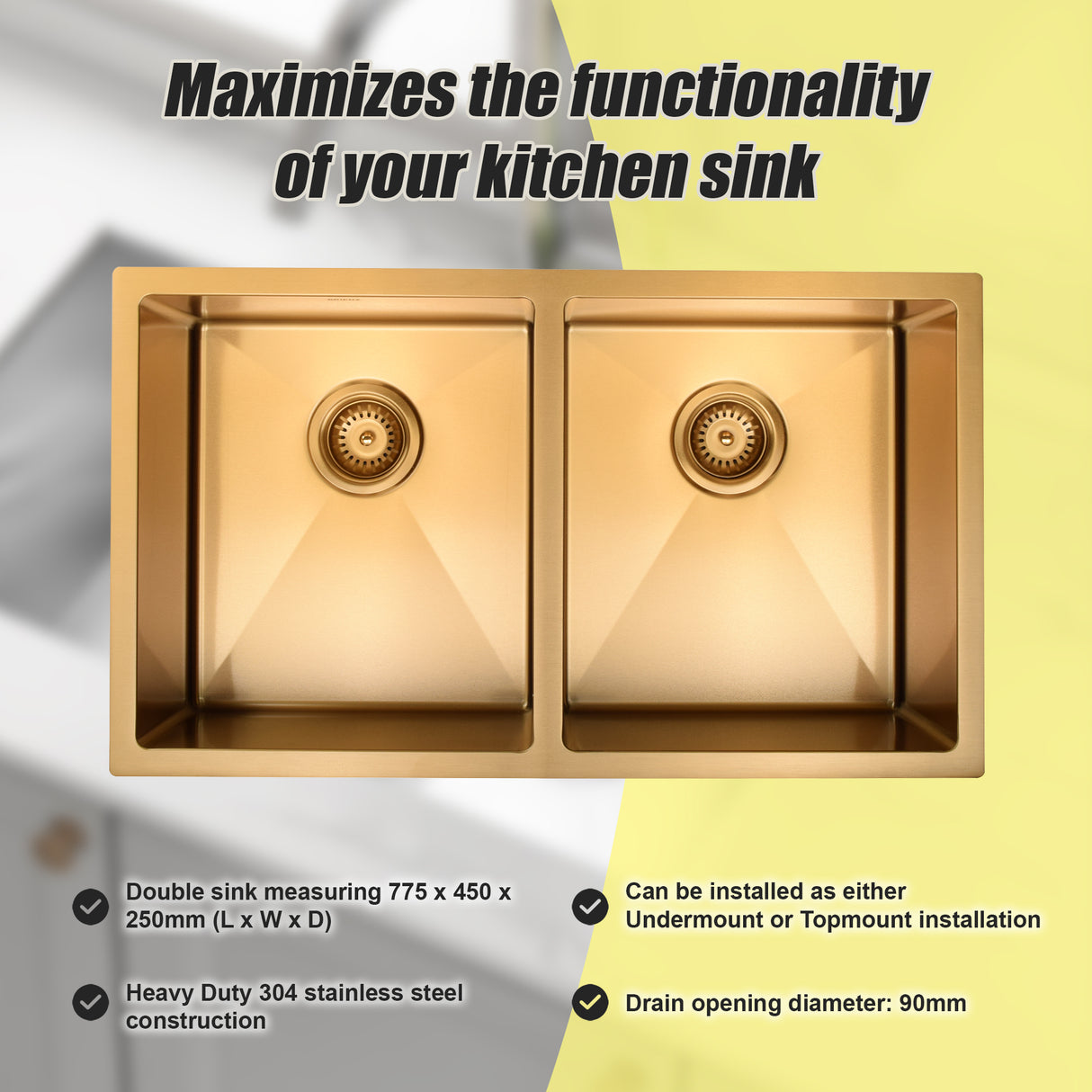 Stainless Steel Sink - 775 x 450mm