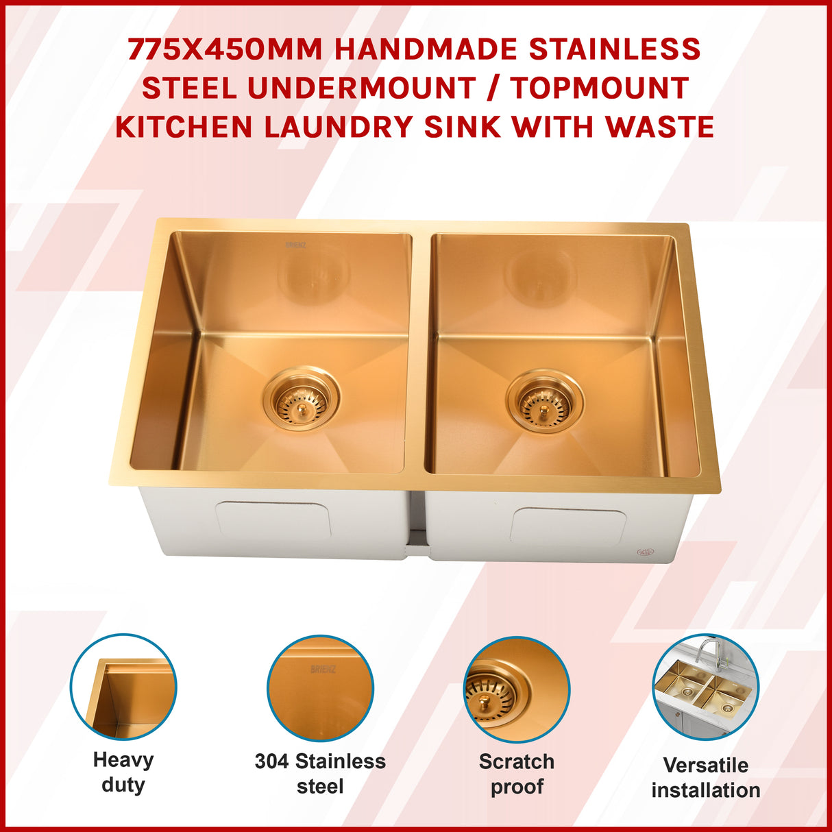 Stainless Steel Sink - 775 x 450mm