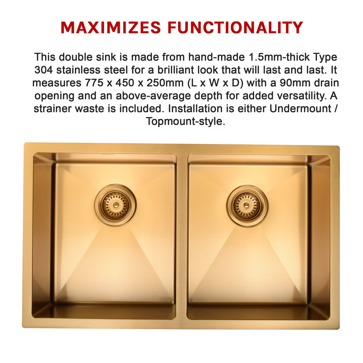 Stainless Steel Sink - 775 x 450mm