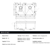 Stainless Steel Sink - 775 x 450mm