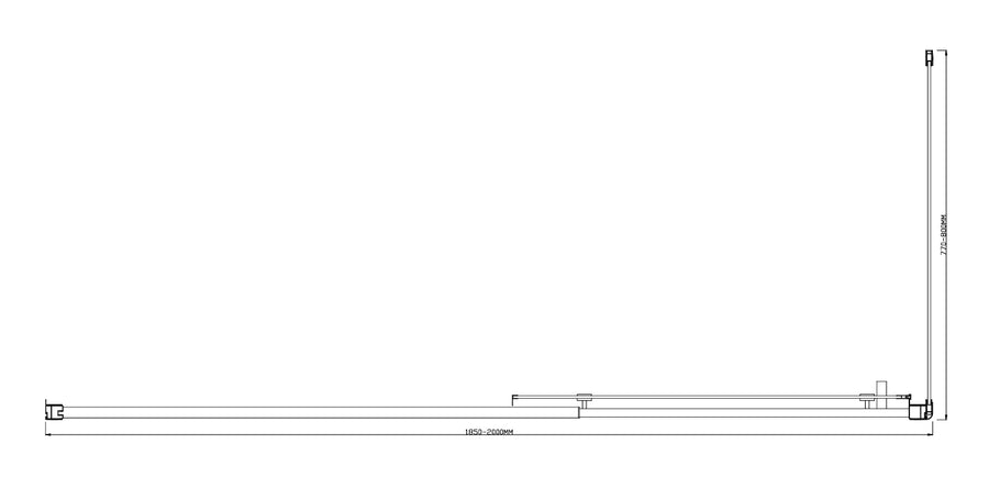 150mm Adjustable (2000x800mm) Single Door Corner Sliding Glass Shower Screen in Chrome