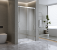 130-140cm Adjustable Wall to Wall Sliding Glass Shower Door in Chrome