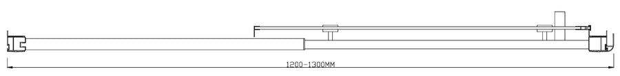 120-130cm Adjustable Wall to Wall Sliding Glass Shower Door in Black