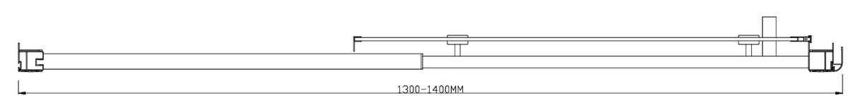 130-140cm Adjustable Wall to Wall Sliding Glass Shower Door in Black