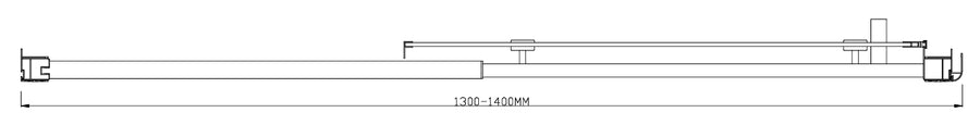 130-140cm Adjustable Wall to Wall Sliding Glass Shower Door in Black