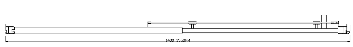 140-150cm Adjustable Wall to Wall Sliding Glass Shower Door in Black