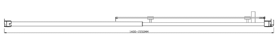 140-150cm Adjustable Wall to Wall Sliding Glass Shower Door in Black