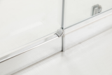 155-170cm Adjustable Wall to Wall Sliding Glass Shower Door in Chrome - 45-Degree Angle
