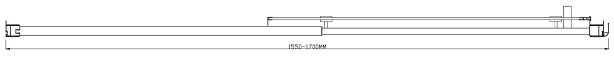 155-170cm Adjustable Wall to Wall Sliding Glass Shower Door in Chrome