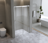 185-200cm Adjustable Wall to Wall Sliding Glass Shower Door in Chrome