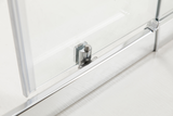 155-170cm Adjustable Wall to Wall Sliding Glass Shower Door in Chrome - Rear View