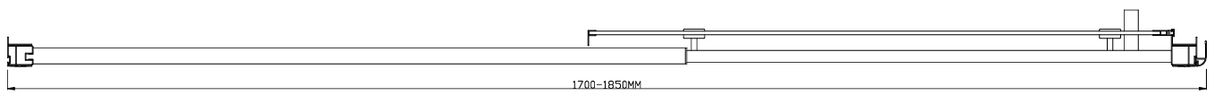 170-185cm Adjustable Wall to Wall Sliding Glass Shower Door in Black