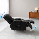 Lift Heated Leather Recliner Electric Massage Chair with USB port - Side View