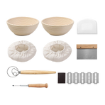 2 x 9" Sourdough Bread Proofing Set Bread Making Kit Round Bowls