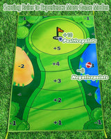 Casual Indoor Golf Putting Practice Set Golf Party Game Mats - Top-Down View